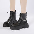 Botas Martin Negras de Tacón Alto al Estilo Británico para Mujer